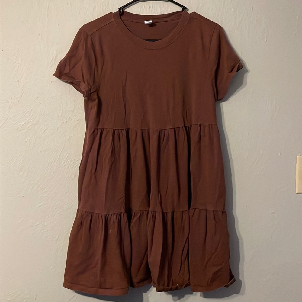 Old Navy Brown Ruffle Dress